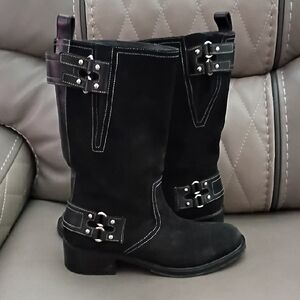 Cole Haan Women's Suede Leather Moto Boots